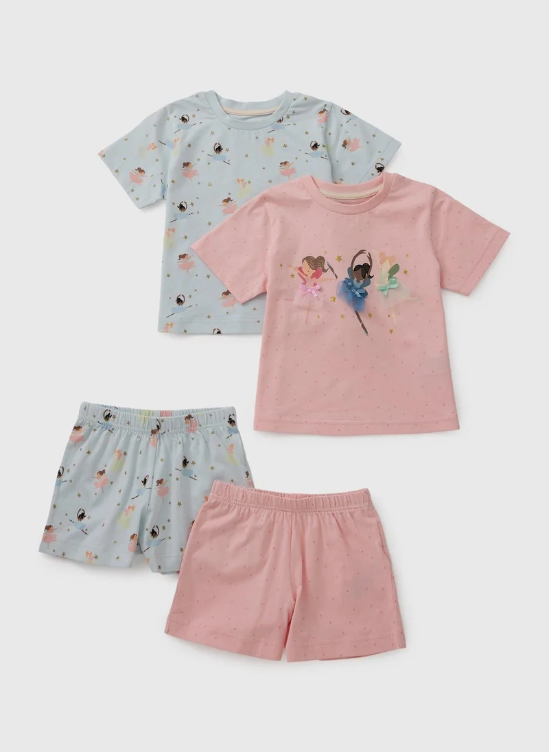 ماتلان 2 Pack Girls Pink Ballerina Pyjama Sets